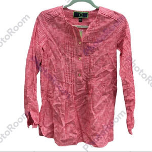 NWT C. WONDER BUTTON DOWN LINEN HENLEY